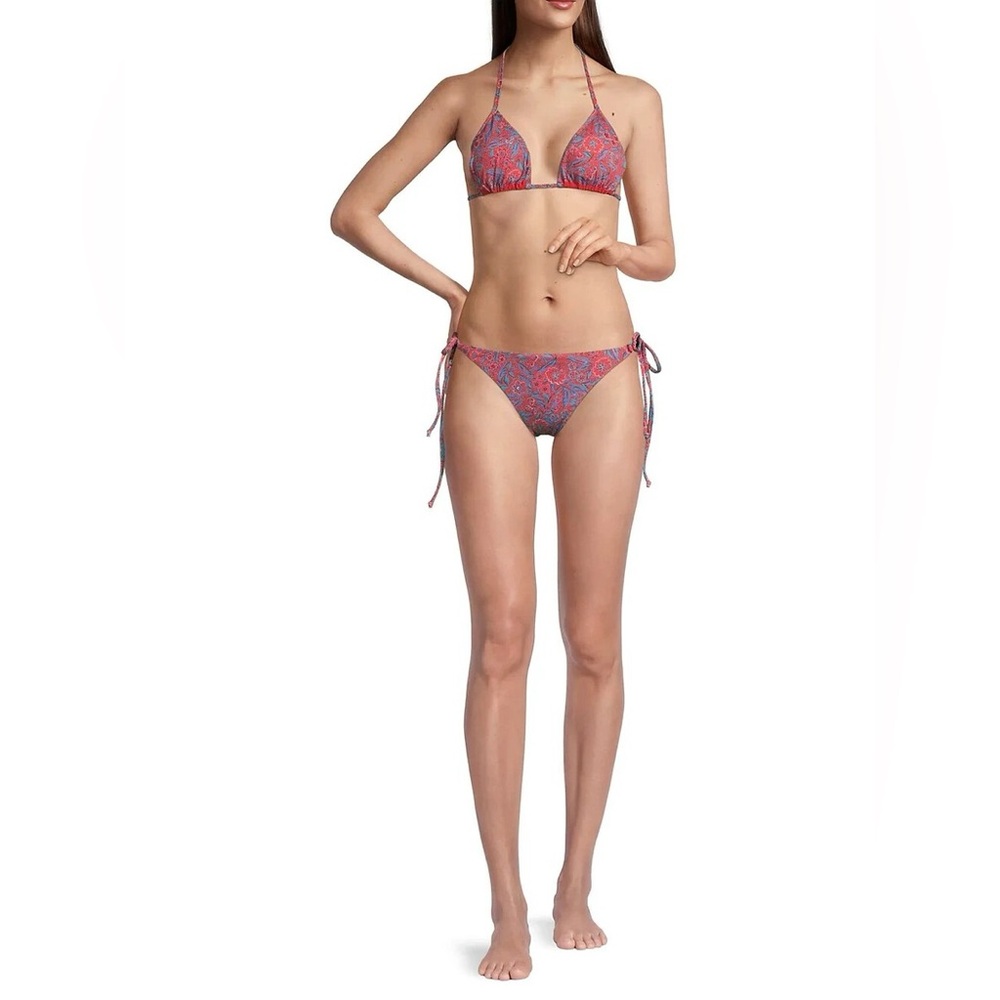 Veronica Beard Red Floral Bikini Size M Top Large Bottom